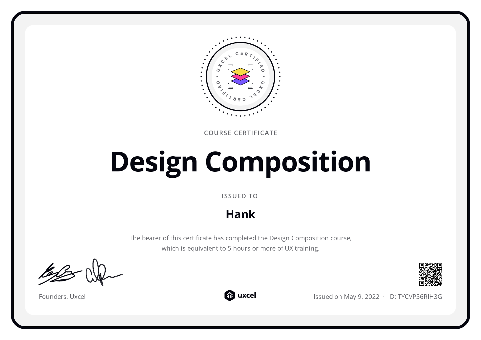 Hank's certificate